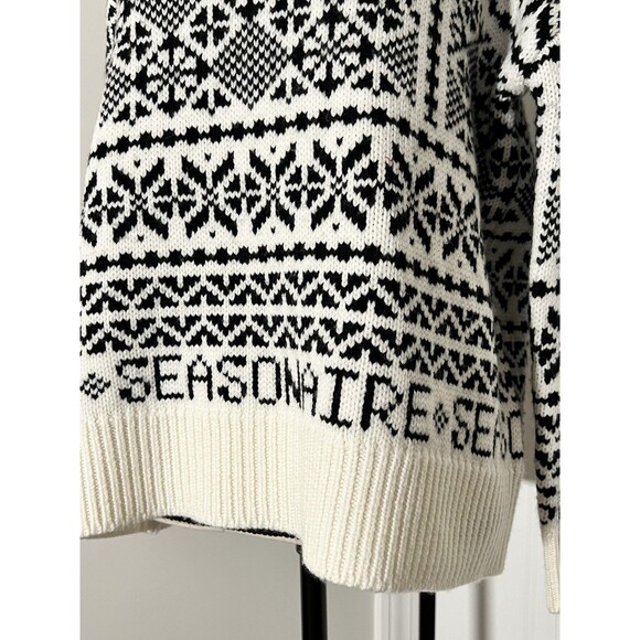 Tuckernuck NEW Charcoal and Cream Fair Isle Sandwick Pullover Sweater Size S - Picture 4 of 9